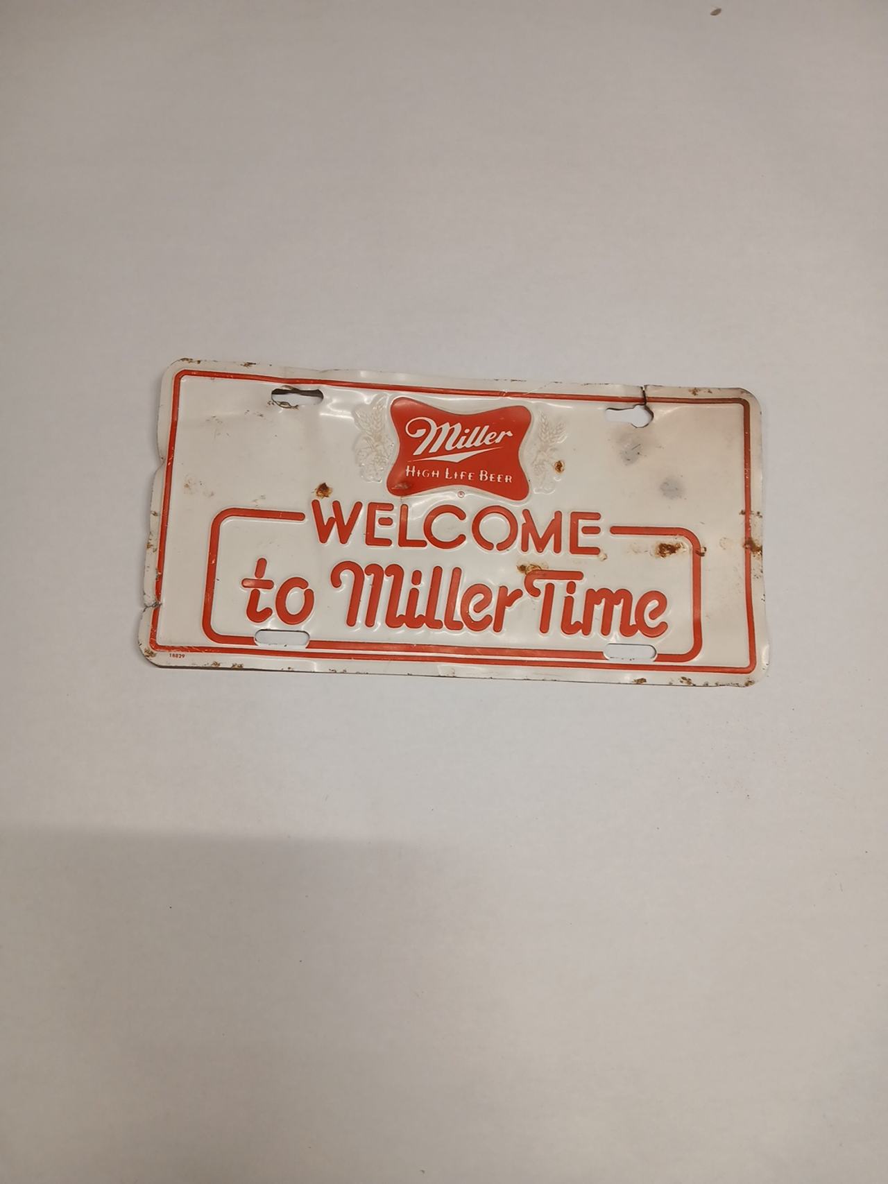 Vintage Miller High Life Welcome to Miller Time Metal Sign