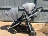Graco Ready2Grow Click Connect LX Double Stroller Sit & Stand Gray - Image 1