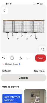 Industrial Modern Cubbie Shelf with Coat Hooks - Image 2