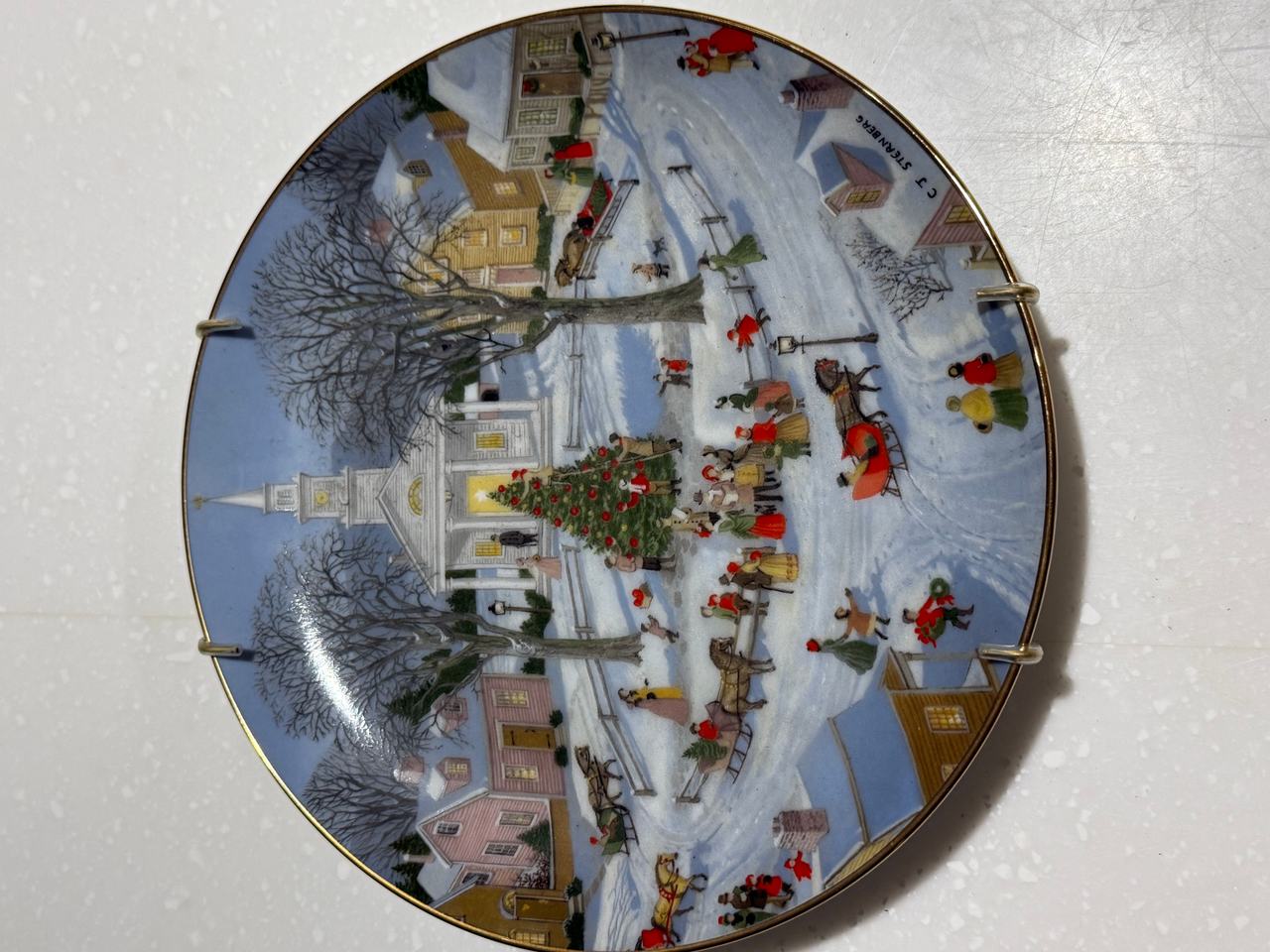 Franklin Mint C.J. Sternberg The Village Christmas Tree Plate