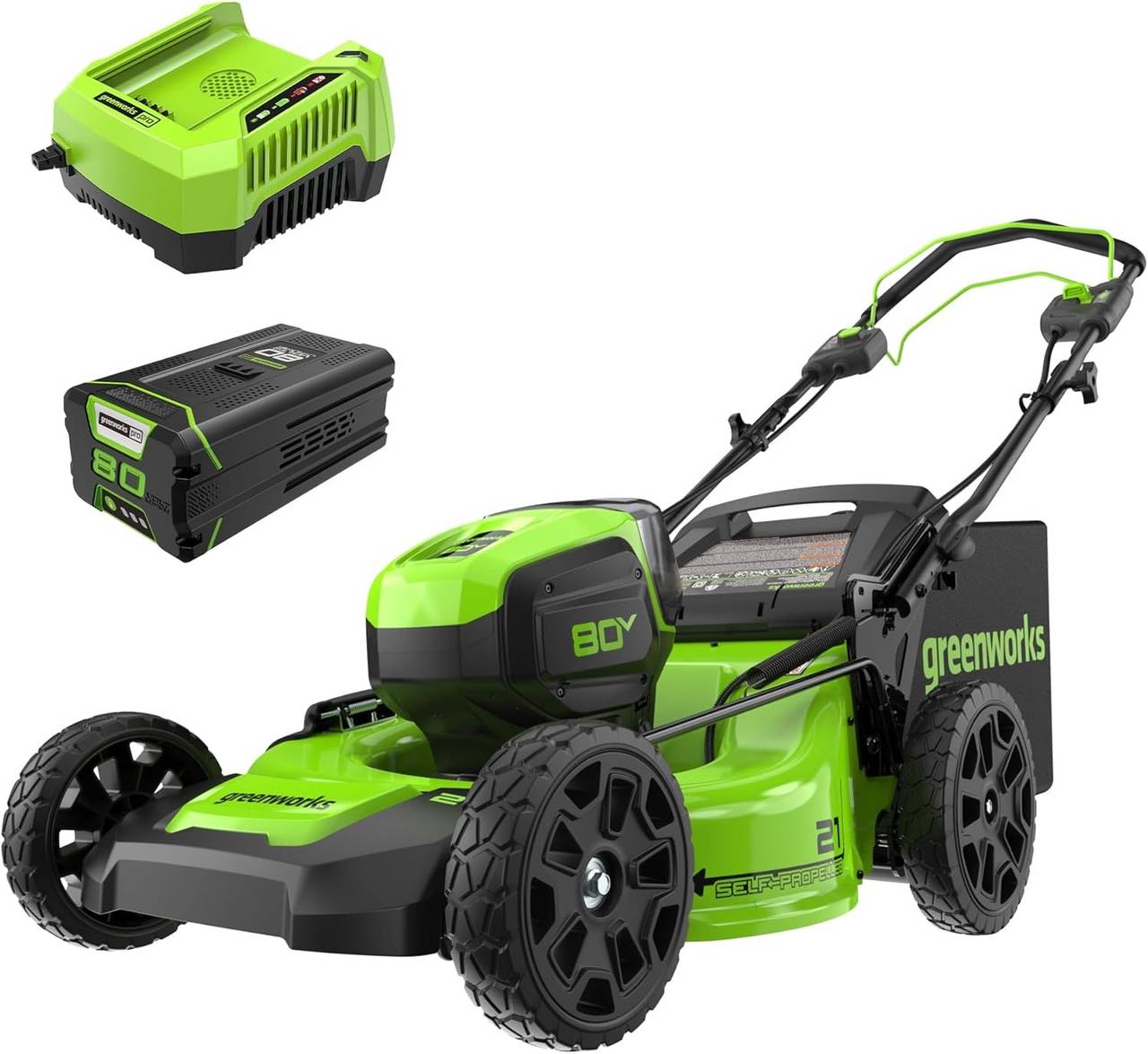 Greenworks 80V 21" Brushless Cordless Self-Propelled Lawn Mower