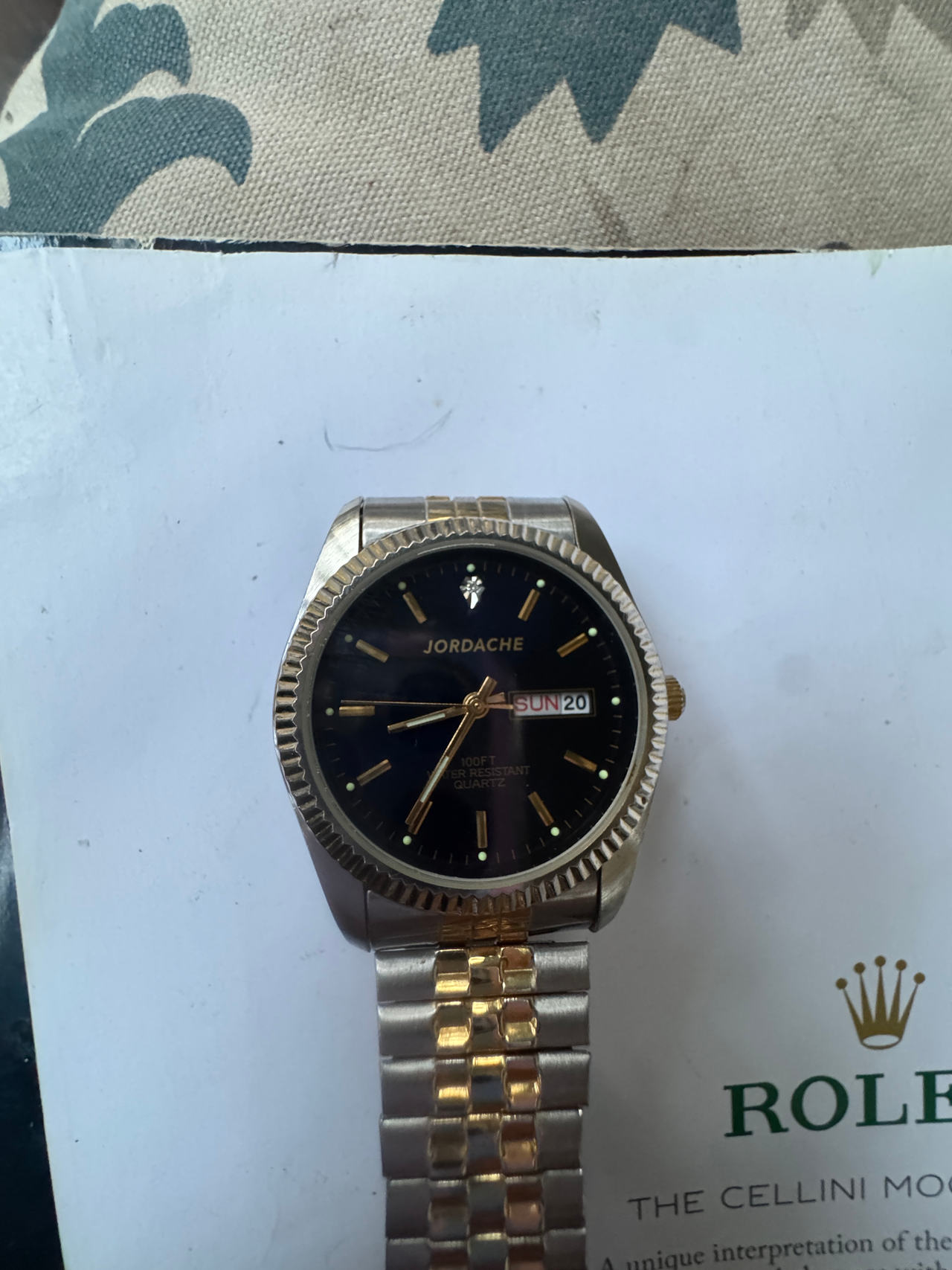 Jordache Two-Tone Quartz Day-Date Watch