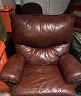 Lane Furniture Brown Leather Overstuffed Recliner - Image 1
