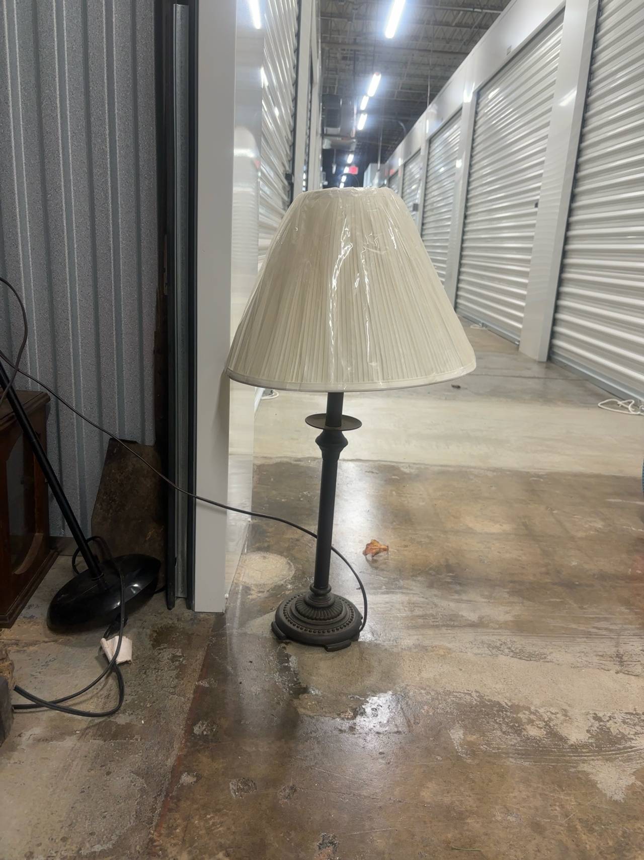 360 Lighting Spenser Bronze Floor Lamp with Beige Pleated Shade