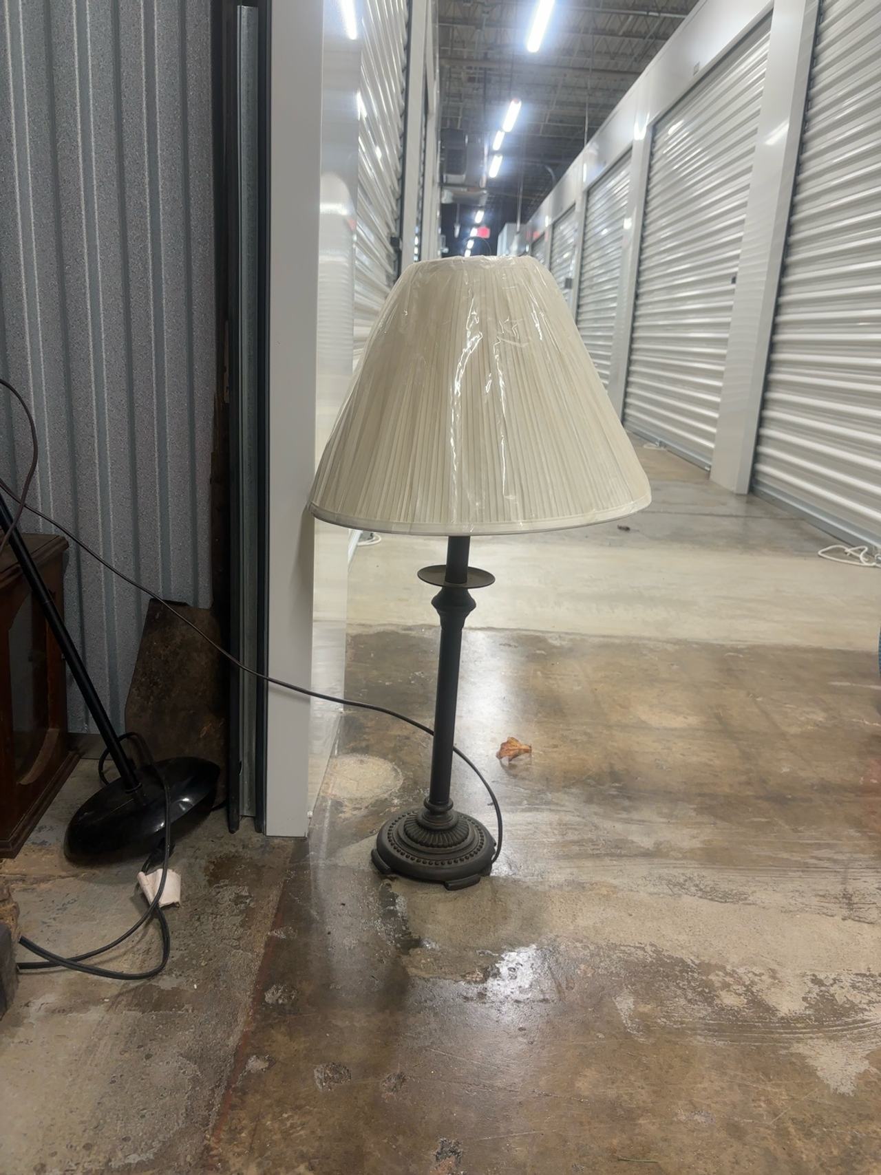 360 Lighting Spenser Bronze Floor Lamp with Beige Pleated Shade