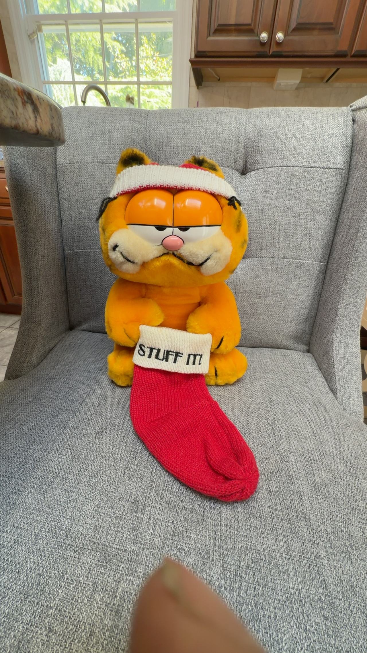 Dakin Garfield Christmas Plush 10" with Santa Hat & Stocking