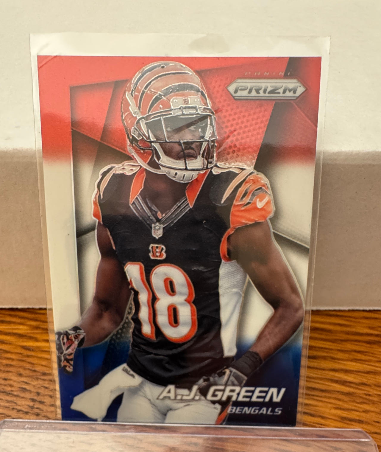 2014 Panini Prizm A.J. Green Red White and Blue Prizm #110