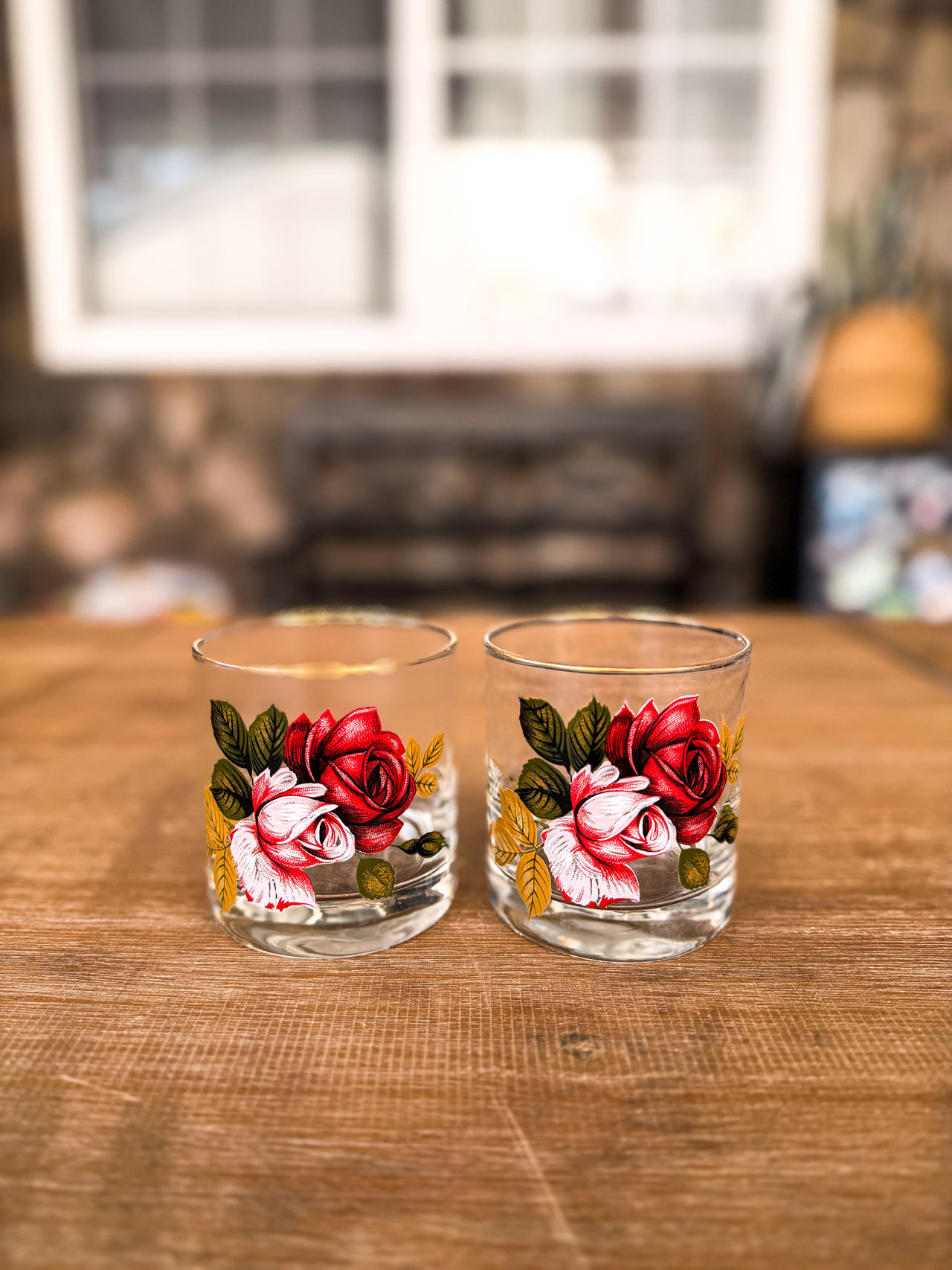 Libbey Vintage Rose Juice Glasses