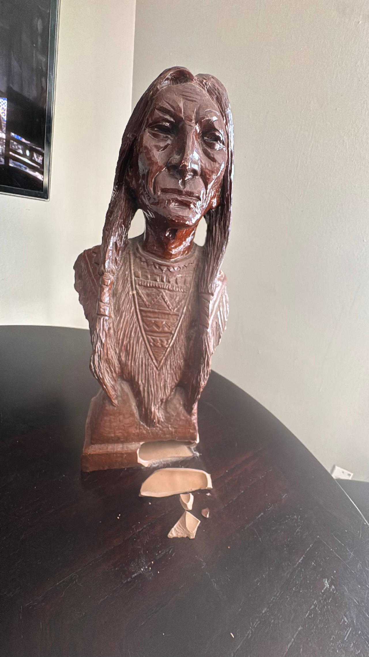 Wooden Native American Statue