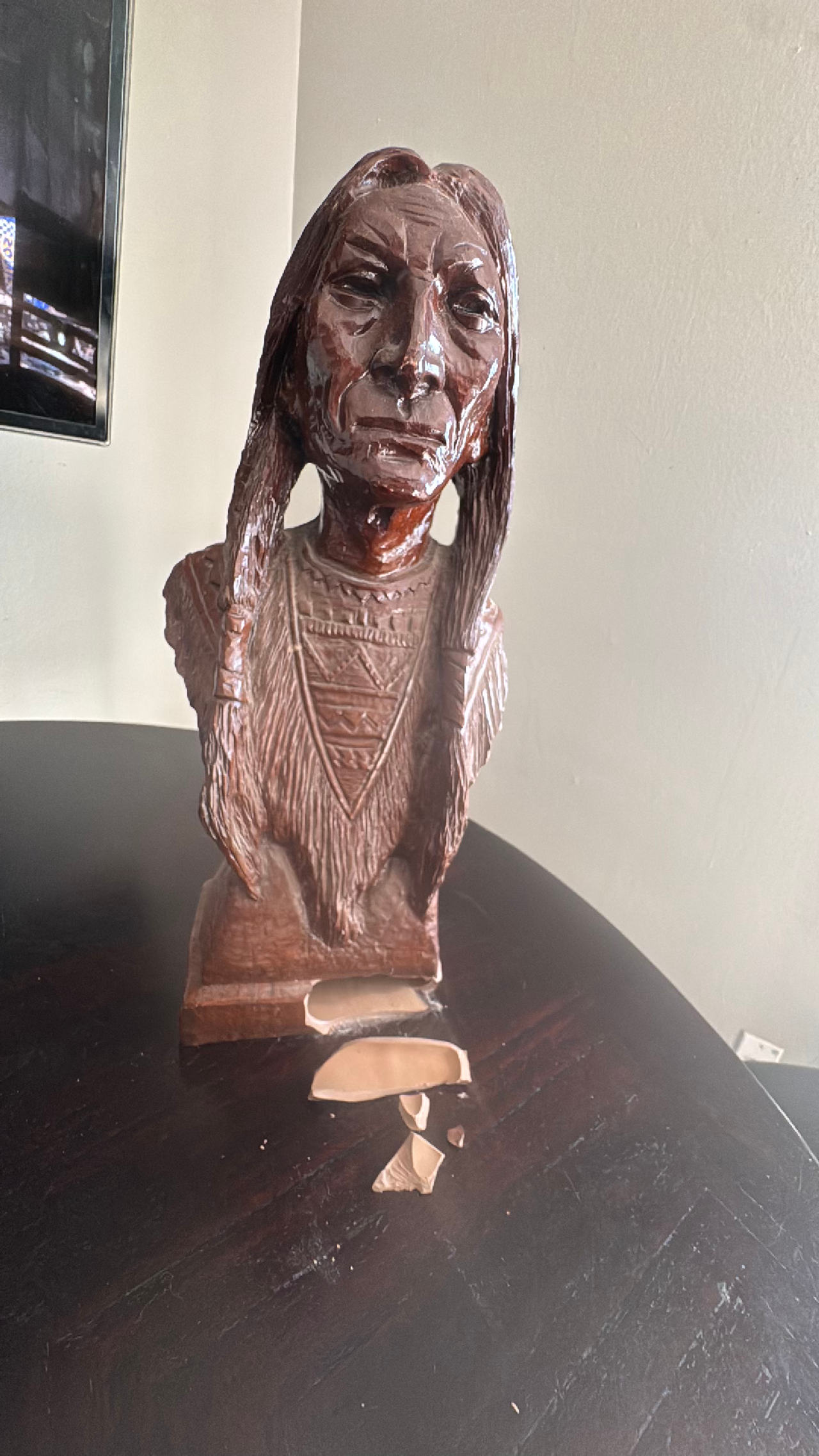 Wooden Native American Statue