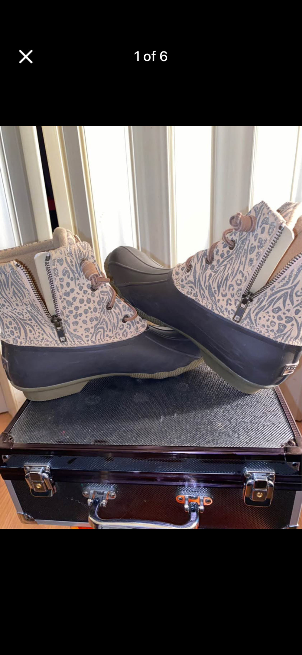 Sperry Saltwater Leopard Print Duck Boots