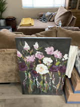 Floral Still Life Canvas Painting - Image 1