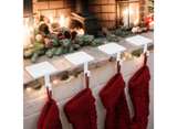 JOYYY Christmas Stocking Holders for Mantle Set of 4 Heavy-Duty Cast Iron Xmas - Image 1