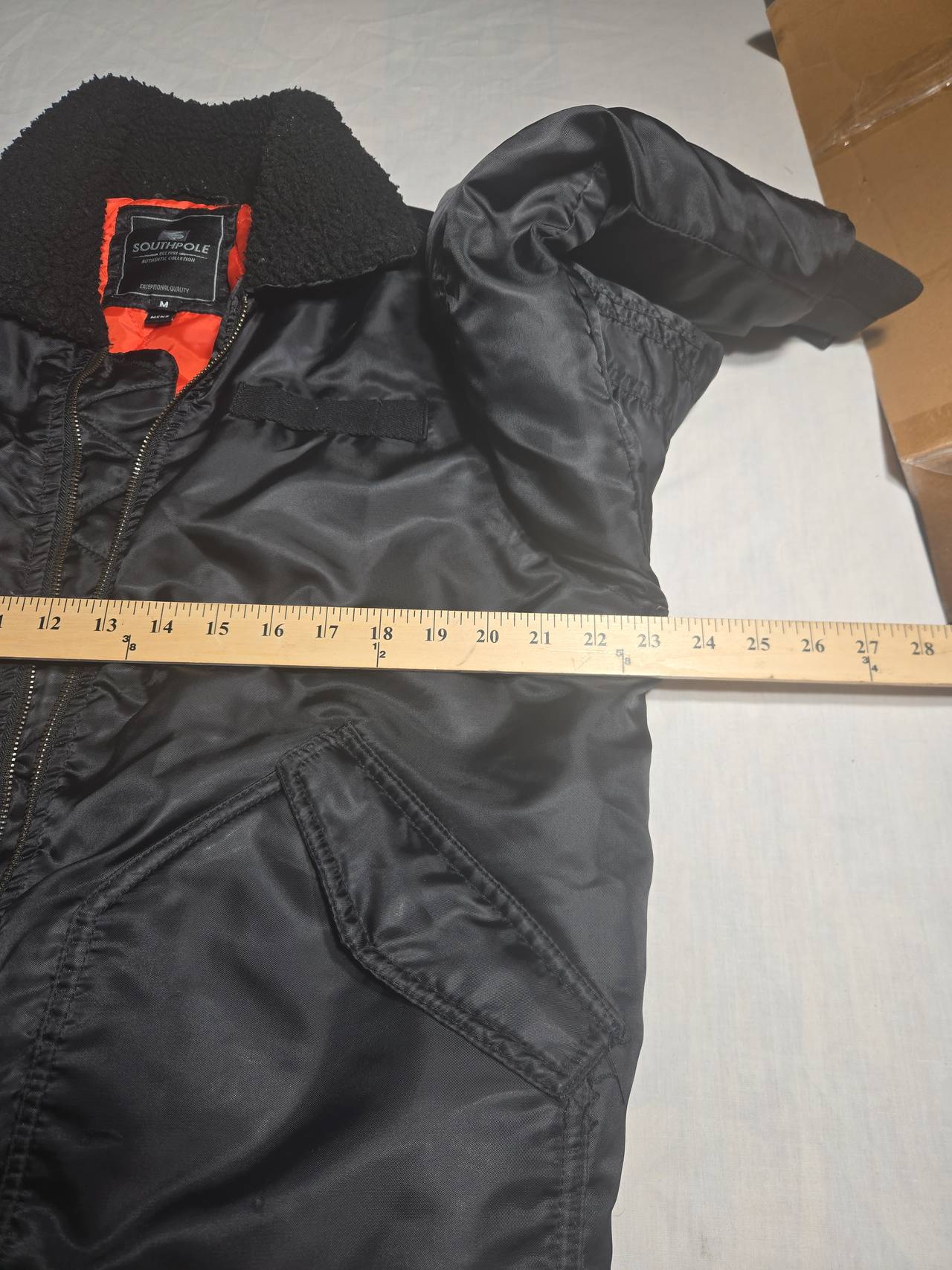Southpole Sherpa Collar Bomber Jacket Mens medium black