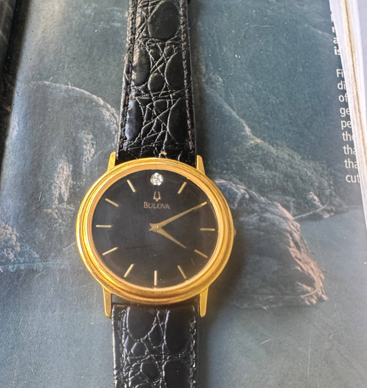 Bulova Diamond Accent Gold Tone Watch