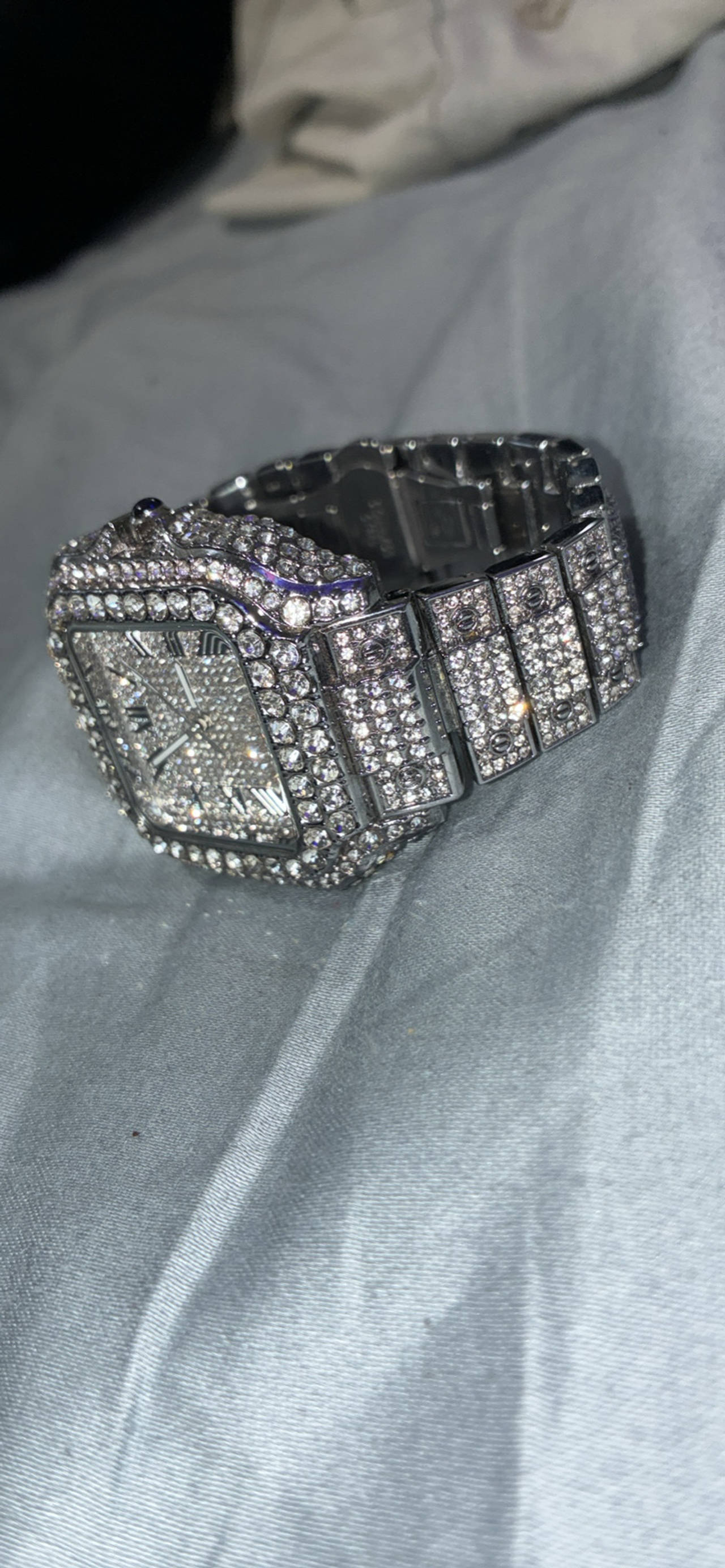 Iced Out Cartier Santos Watch