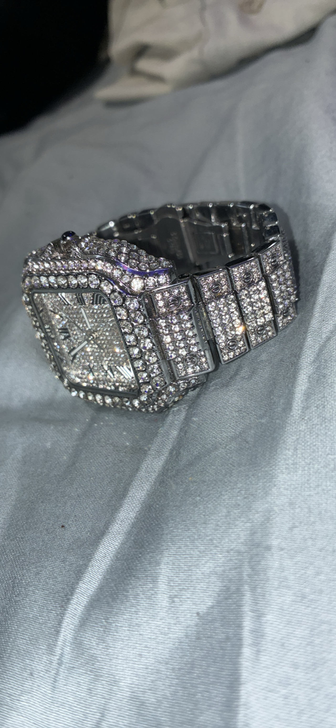 Iced Out Cartier Santos Watch
