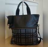 Coach Charles Foldover Plaid Tote Bag Black/Gray - Image 1