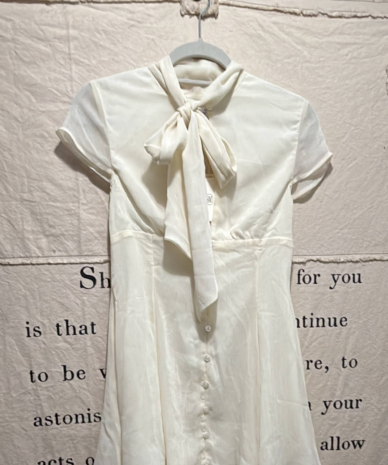 Peppermayo Short Sleeve Tie Neck Button Front Dress size 4