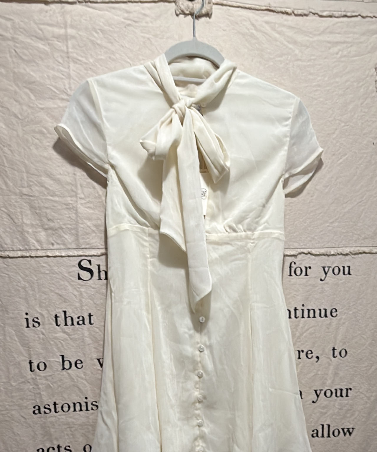 Peppermayo Short Sleeve Tie Neck Button Front Dress size 4