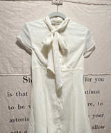 Peppermayo Short Sleeve Tie Neck Button Front Dress size 4 - Image 1