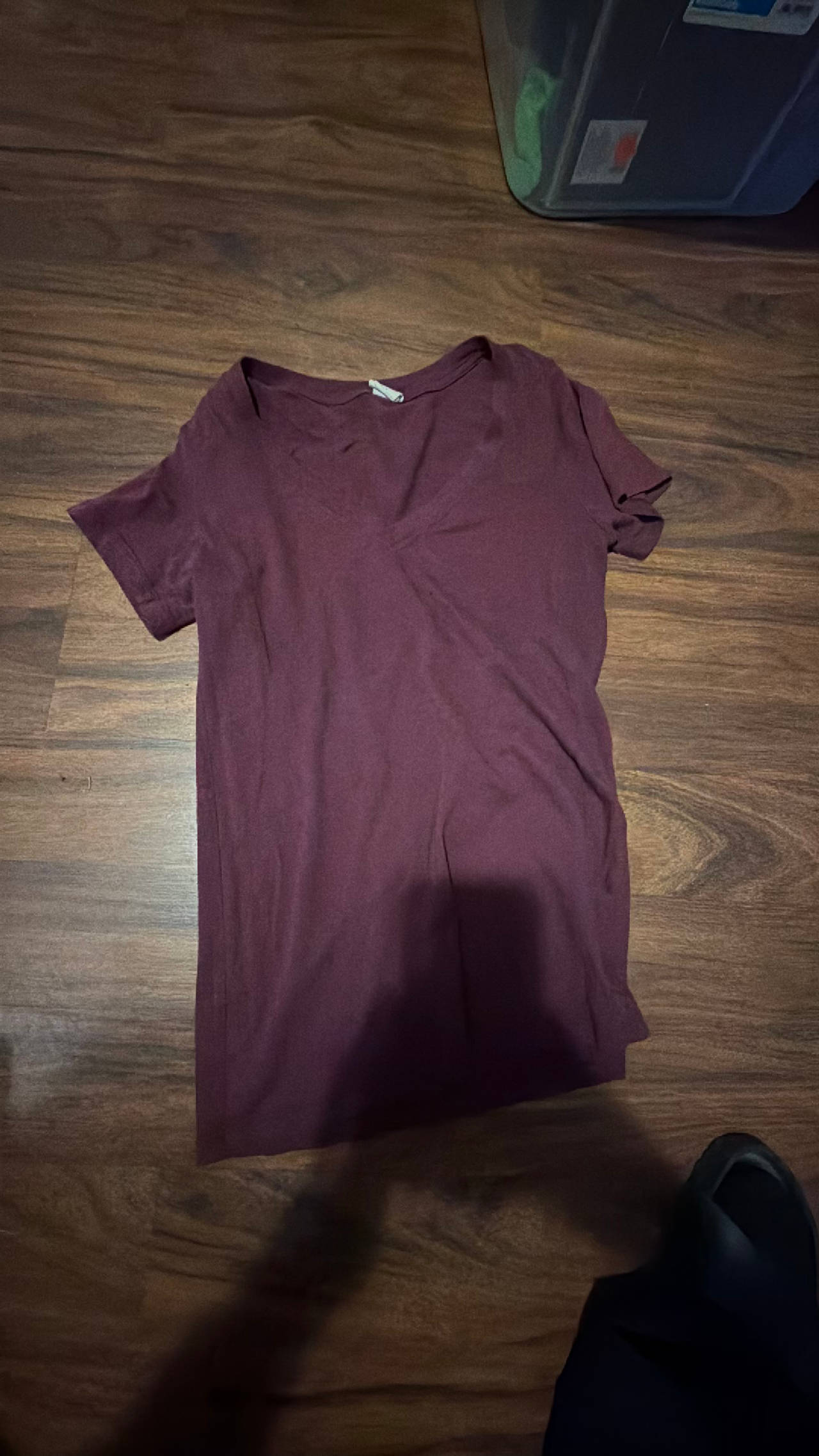 Victoria's Secret Pink Burgundy V-Neck Short Sleeve Shirt