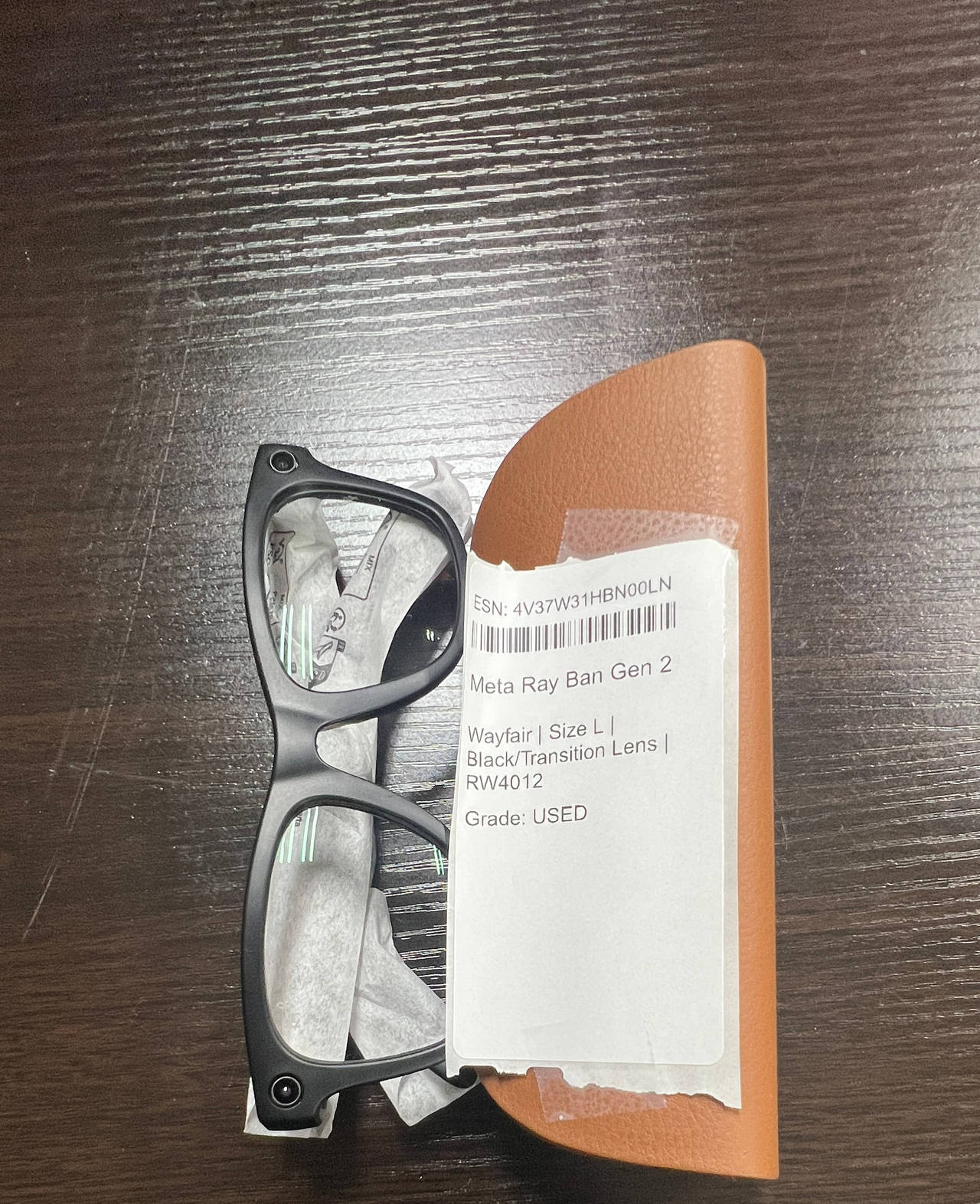 Ray-Ban Meta Wayfarer Smart Glasses Gen 2 Black Transition Lens Size L