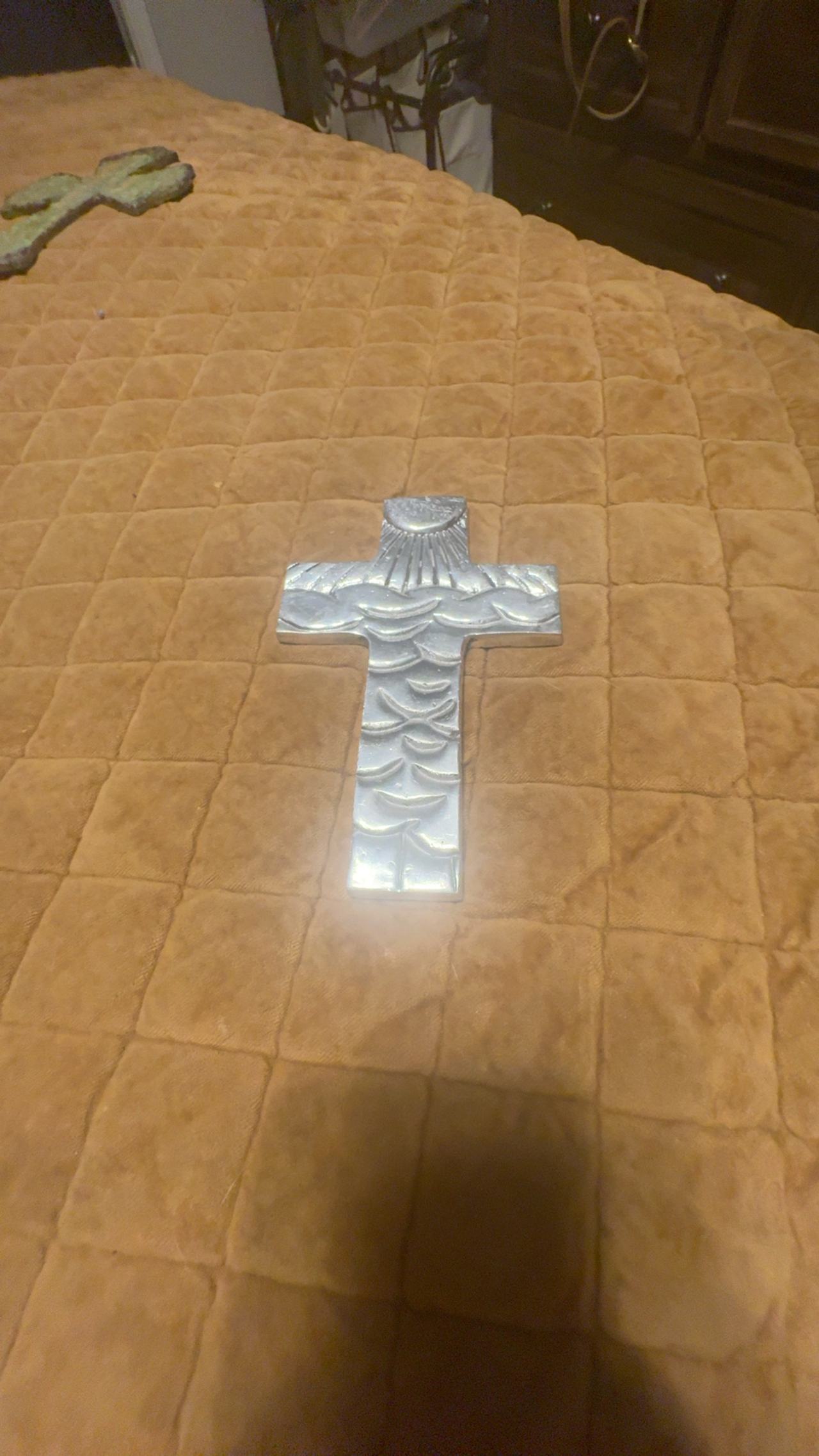 Mexican Pewter Cross Wall Hanging