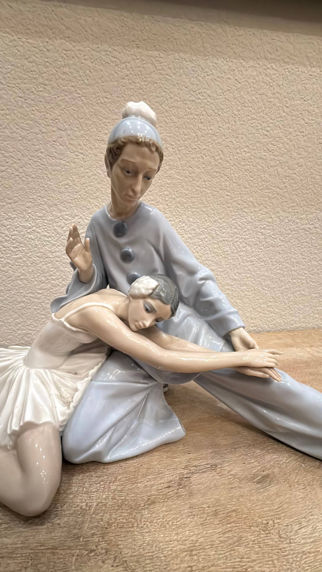 Lladro Pierrot and Ballerina Figurine