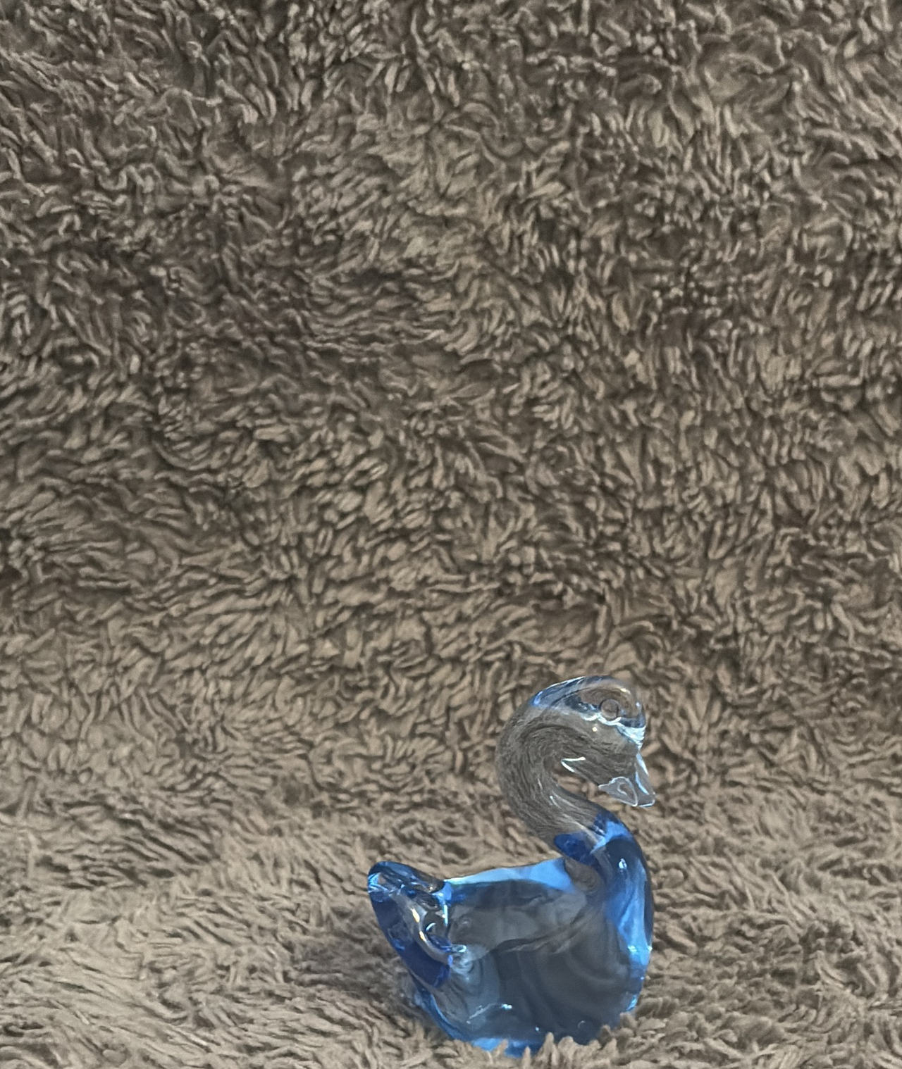Blue Glass Swan Figurine