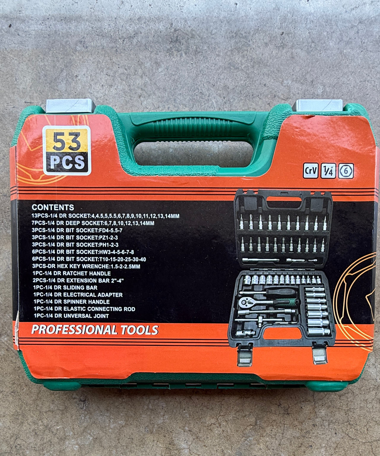 53-Piece 1/4-Inch Drive Socket and Bit Tool Set