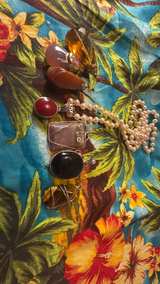 Vintage Gemstone Pendant and Pearl Necklace Collection 2 sterling silver - Image 3