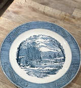 Vintage Royal China Currier & Ives - 12” Round Chop Plate Platter “Getting Ice” - Image 1