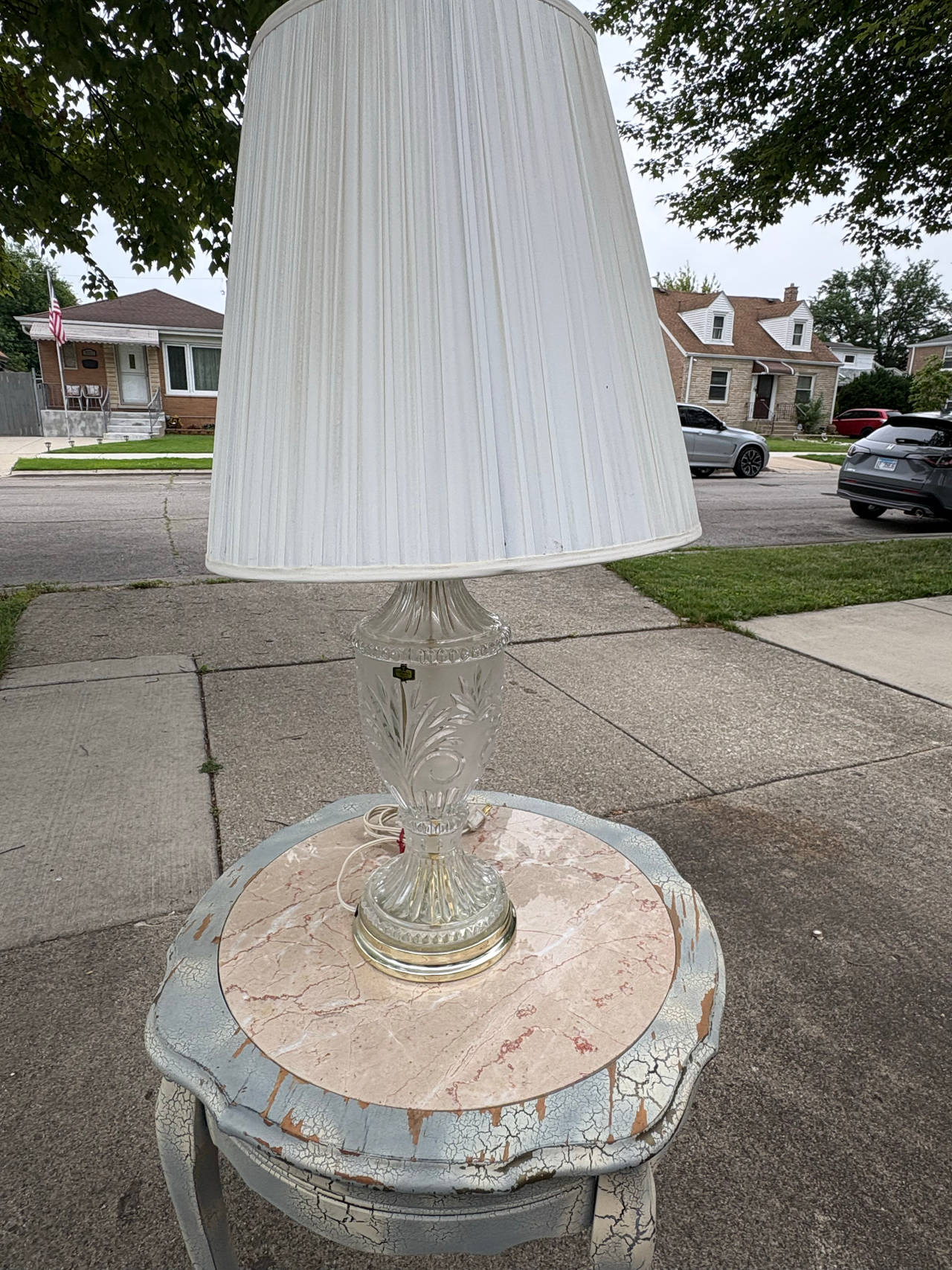 vintage crystal table lamp