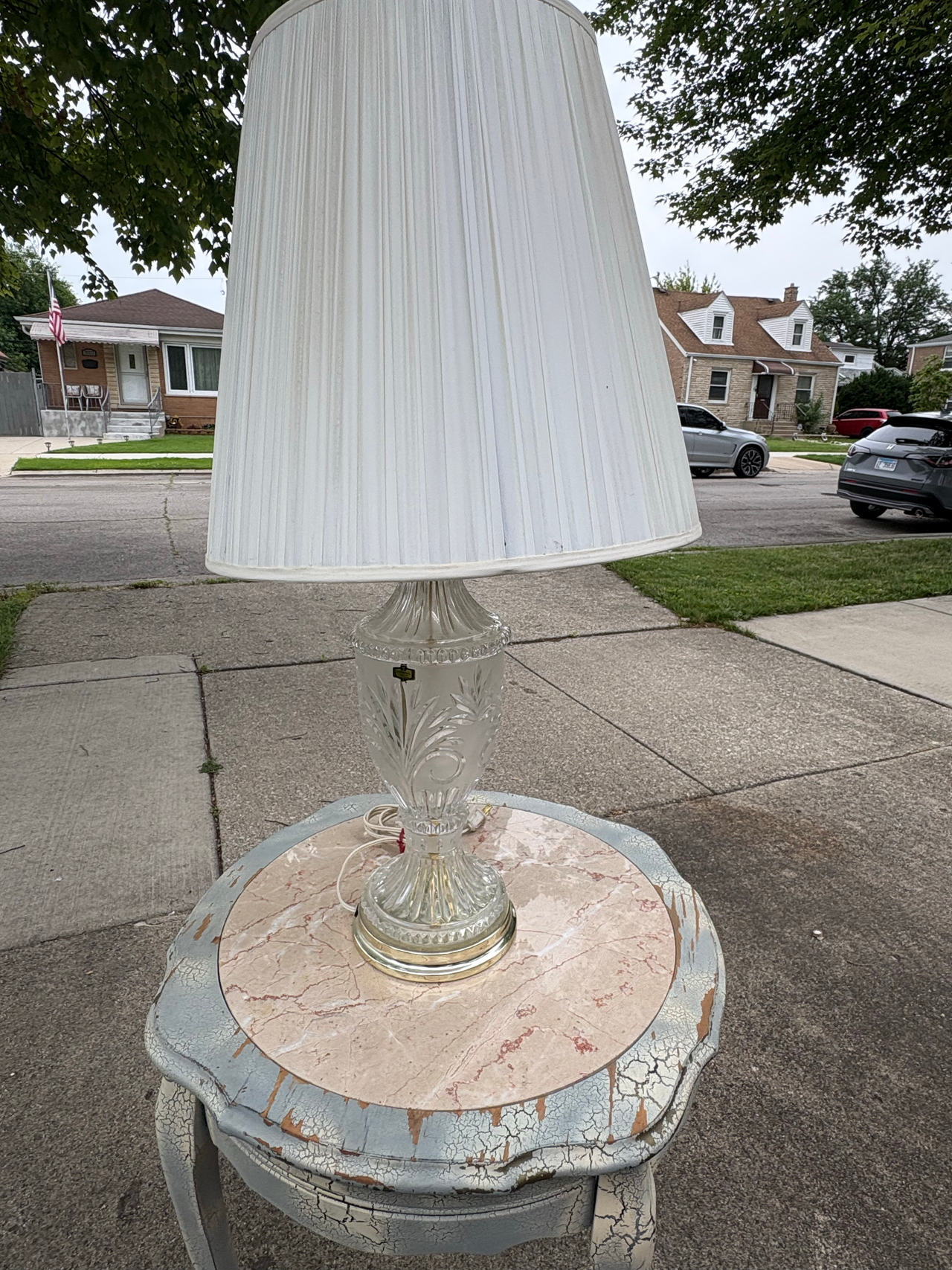 vintage crystal table lamp