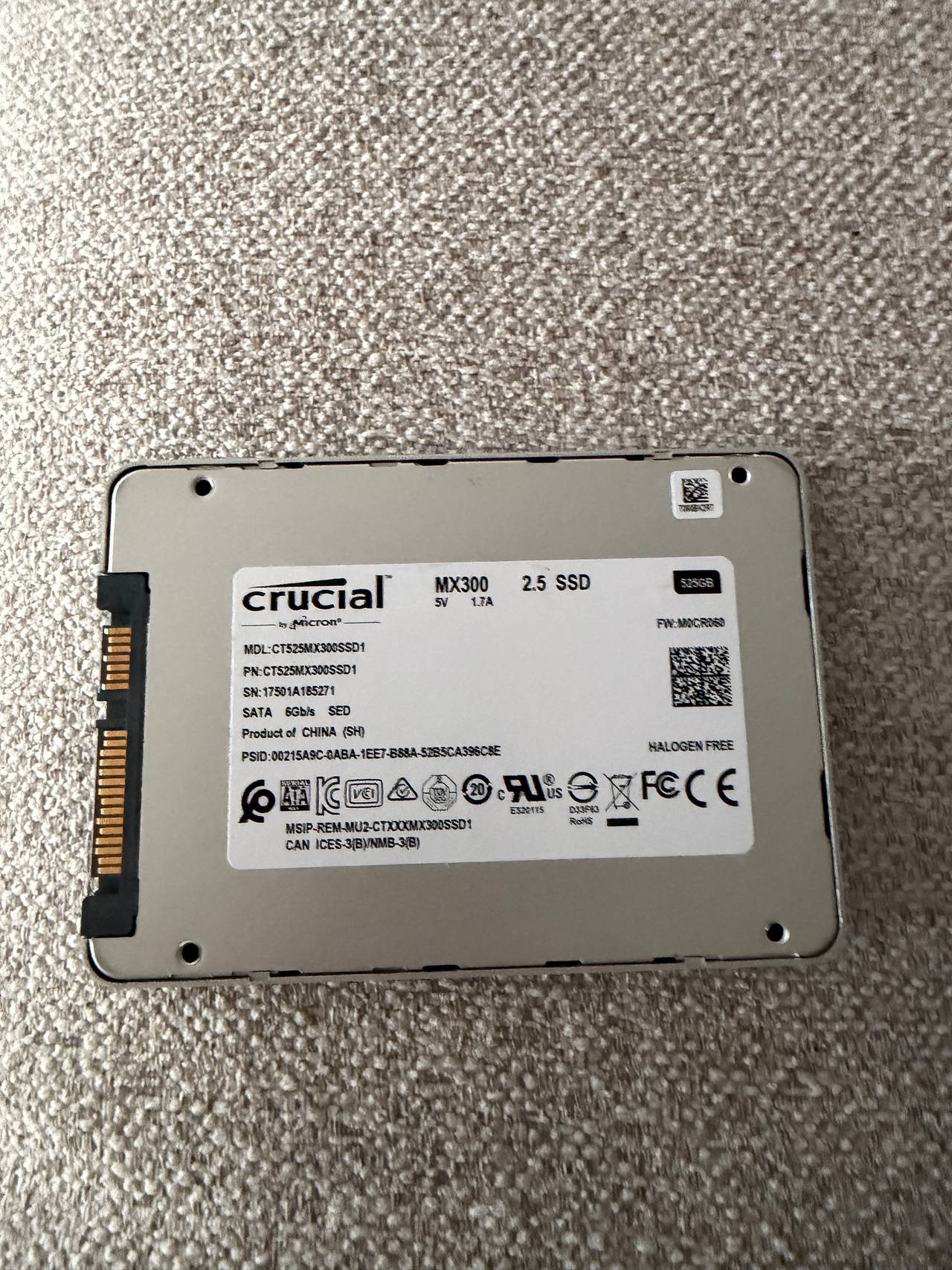 Crucial MX300 525GB SATA 2.5-inch Internal SSD UNTESTED