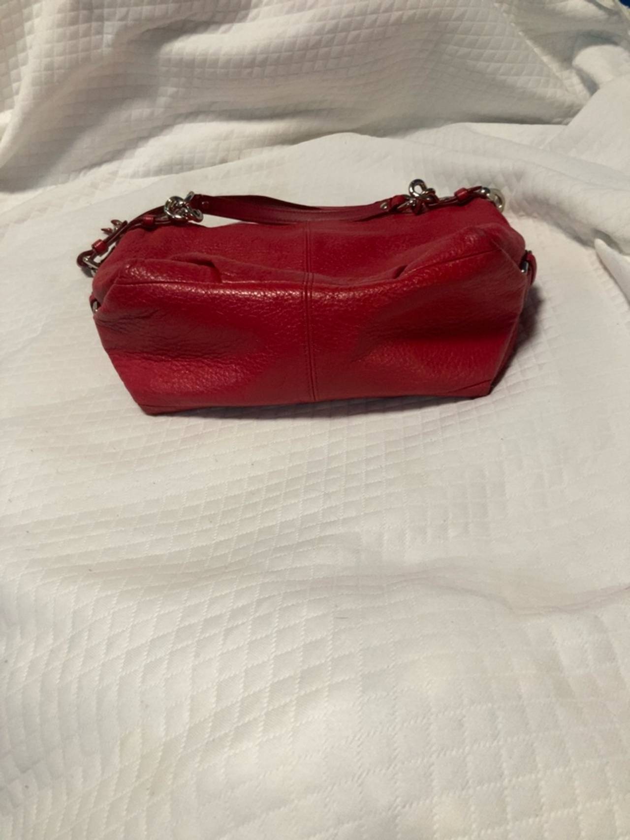 Coach Brooke Hobo Tote Red Pebbled Leather