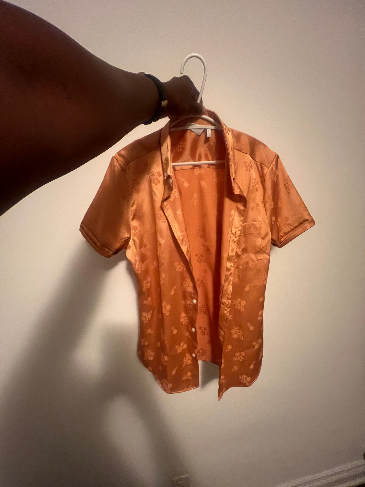 Men's Satin Short Sleeve Shirt