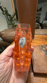 Vintage Art Deco King Orange Glass Perfume Bottle - Image 2