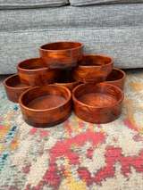 8 piece Wooden Salad Bowls - Image 1