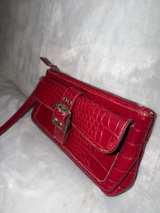 ANN TAYLOR Red Croc Embossed Wristlet Clutch - Image 5