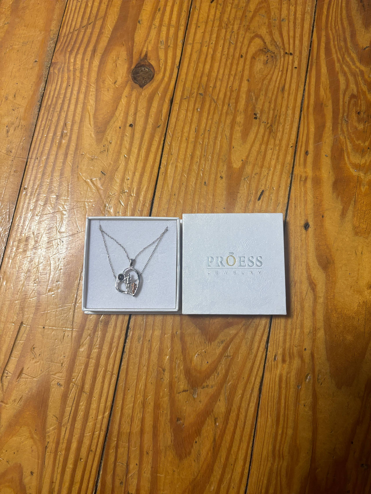PROESS S925 Sterling Silver Daughter Heart Pendant Necklace