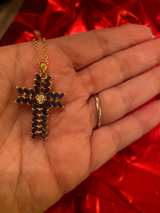 Sapphire stone Cross Pendant ( costume jewelry) - Image 3