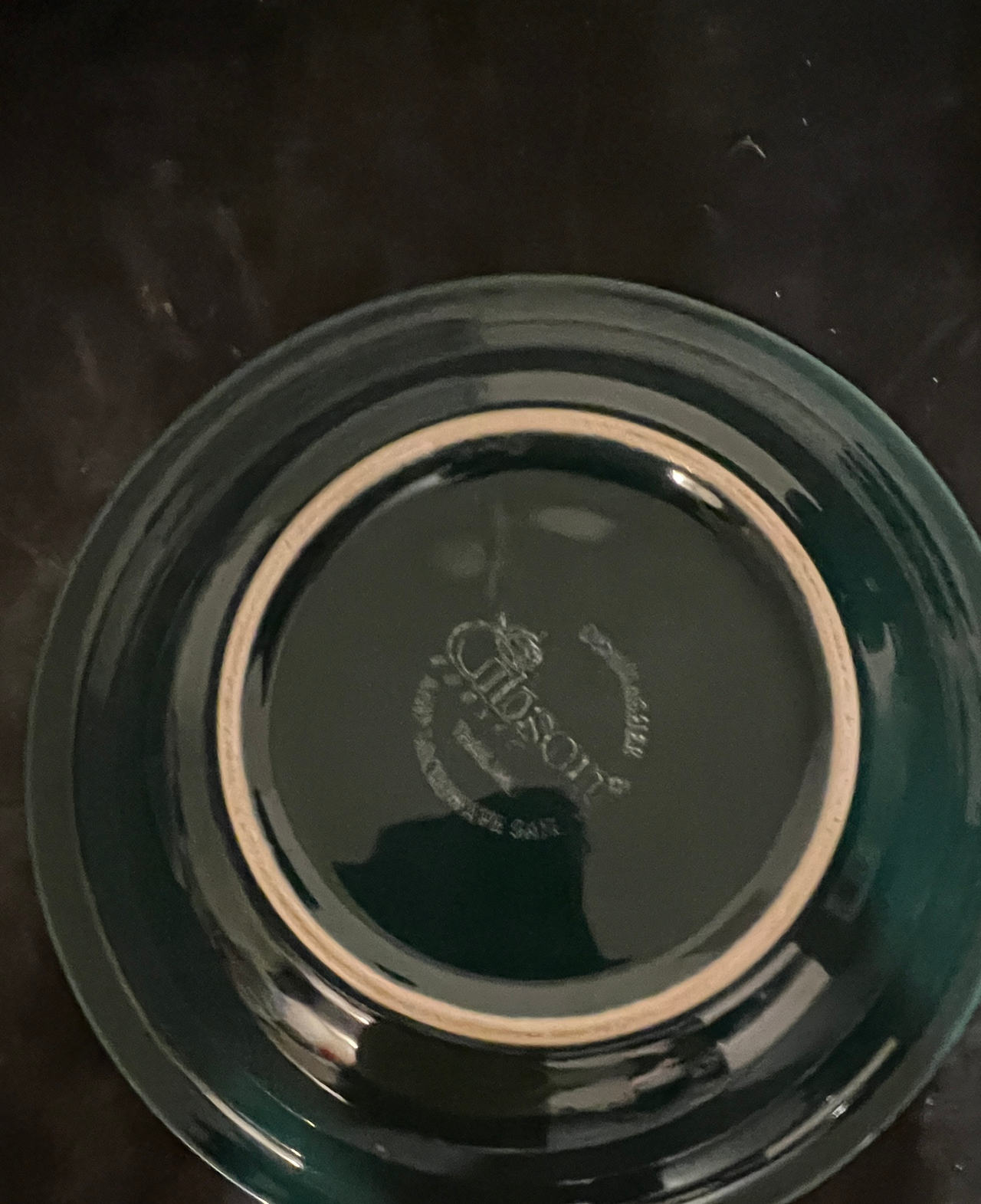 Gibson Designs Green Stoneware Plate