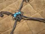 Navajo Turquoise Wire-Wrapped Cross Pendant - Image 3
