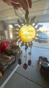 Gold Plated Sun Face Pendant Necklace XL - Image 1