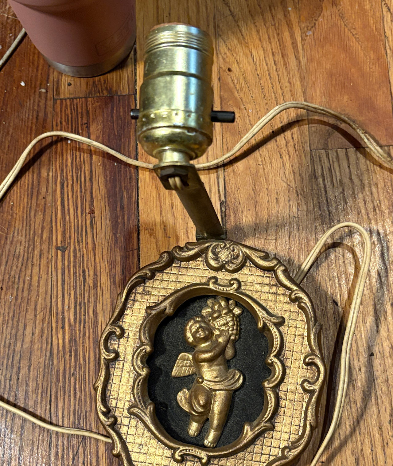 Vintage Cherub Wall Sconce Lamp