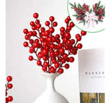 30 Pack Artificial Red Berries, 8.1 Inch Fake Red Berries,Red Berry Stem Picks - Image 3