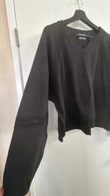 NWT Jessica Simpson Black Lace Trim V-Neck Sweatshirt - Image 2
