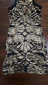 Bebe Gold Sequin Art Deco Party Dress Small - Image 3
